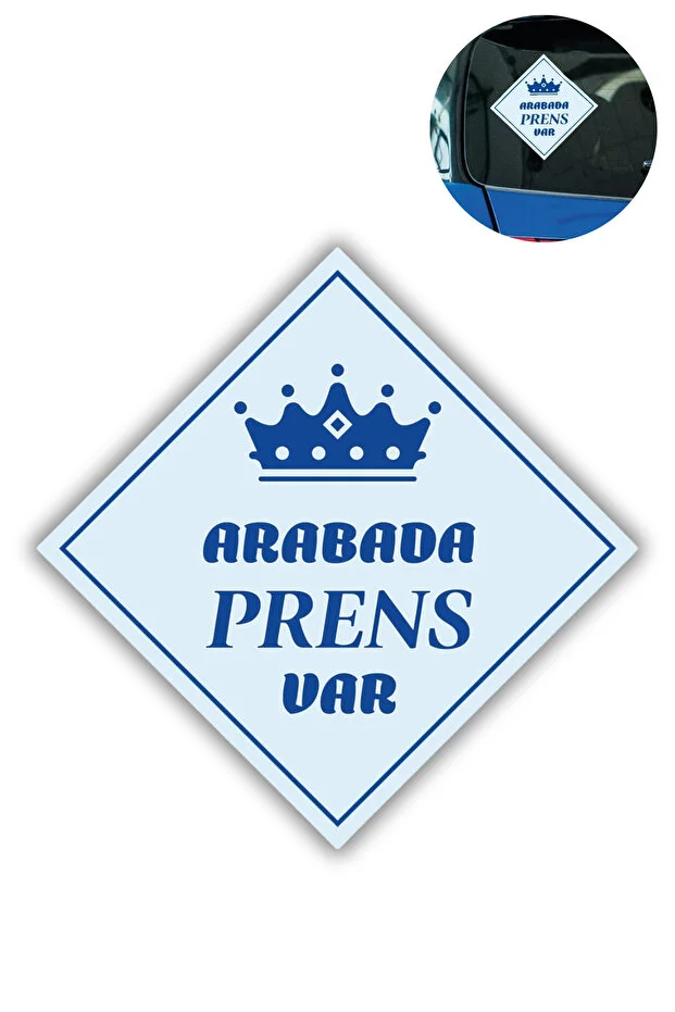 &amp;quot;ARABADA PRENS VAR&amp;quot; Stickerı – 10x10 Cm Araba Camı Uyarı Etiketi