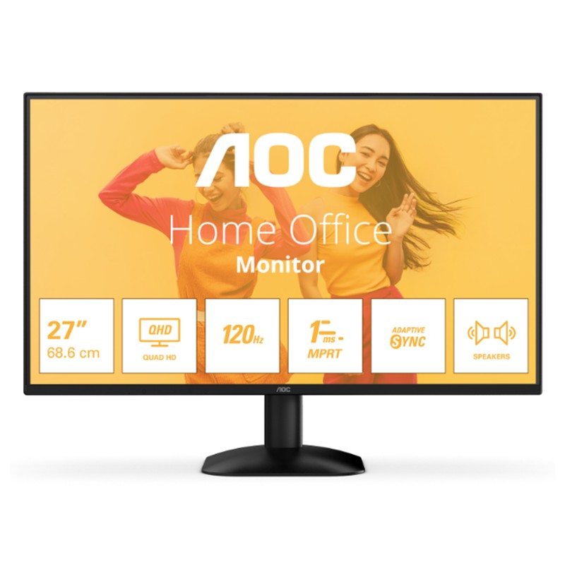 27 Aoc Q27B35S3 Ips 1Ms 120Mhz 1Xhdmı 1Xdp 2K Qhd 2560X1440 Hoparlör FlıckerFree Vesa Si̇yah