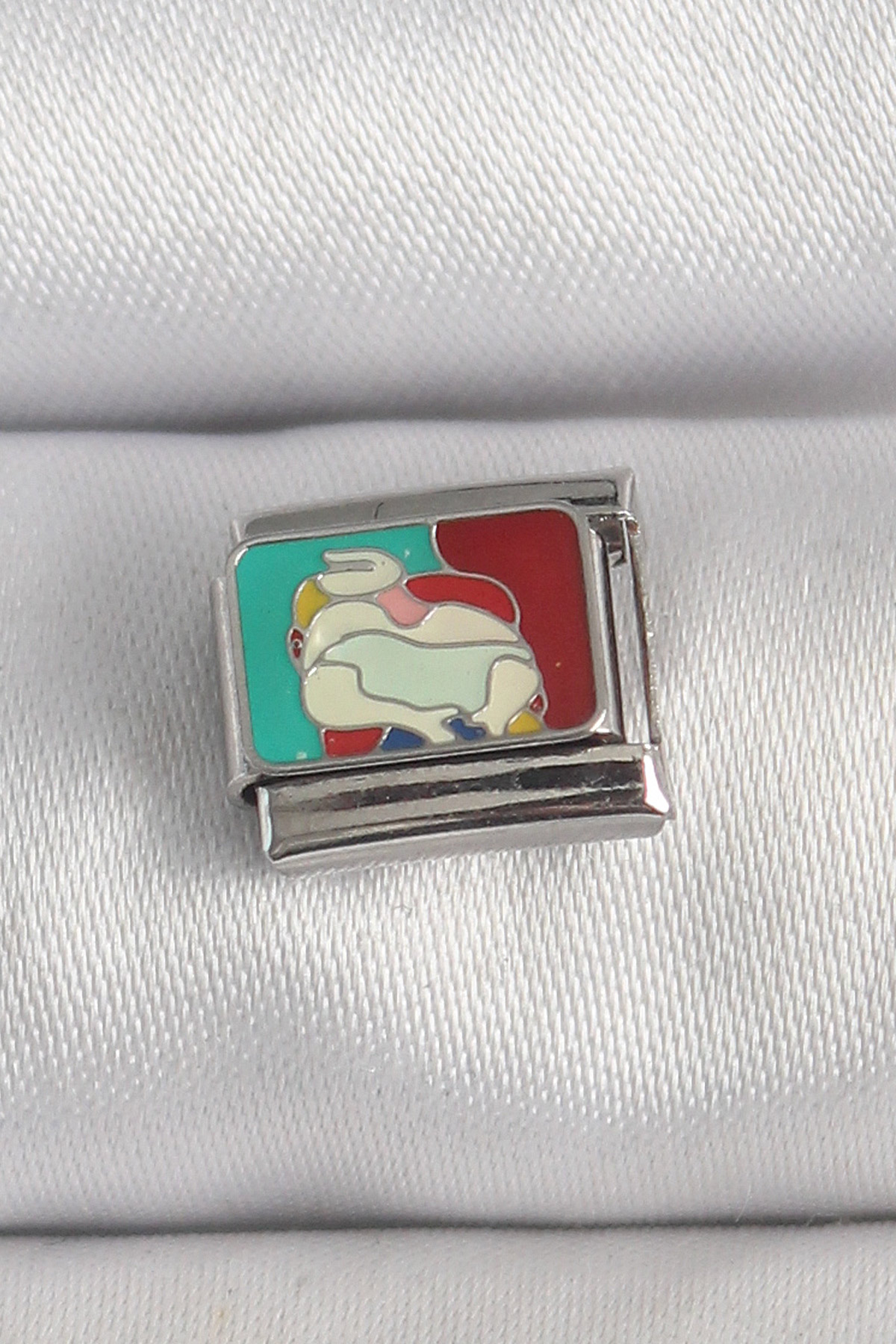 316L Çelik Gümüş Renk Renkli Portre Model Charm