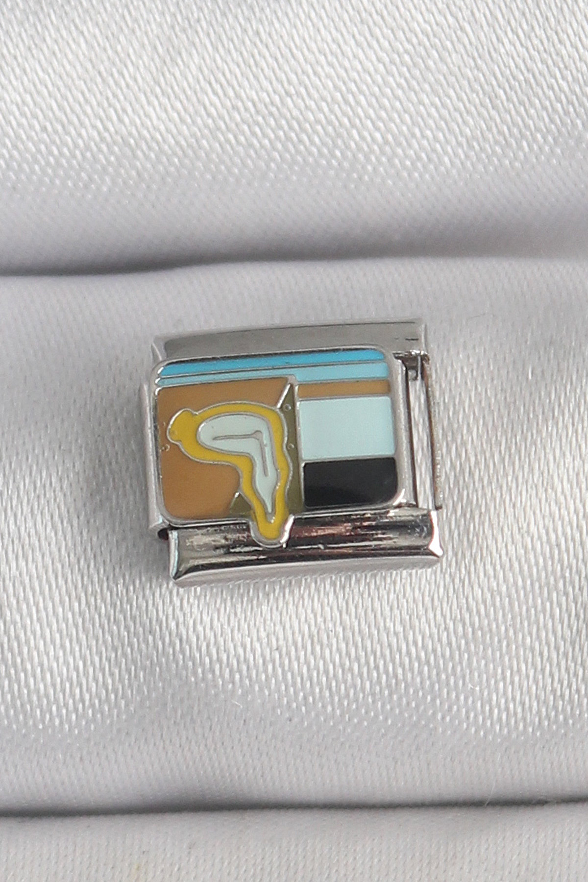 316L Çelik Gümüş Renk Renkli Portre Model Charm