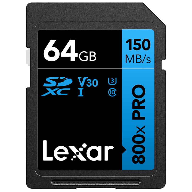 64Gb Lexar Lsd0800P064GBnnng Professıonal 800X Pro Sdxc UhsI Cards Up To 150Mb/S Read C10 V30 U3
