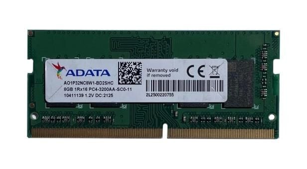 ADATA 8GB DDR4 3200Mhz CL22 Notebook Ram AO1P32NC8W1-BD2SHC (Kutusuz) (1.2V)