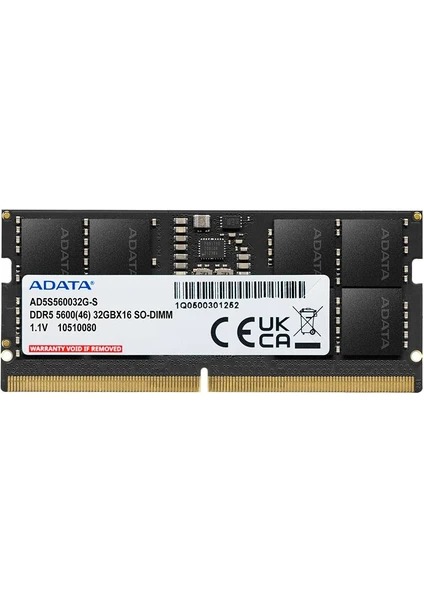 ADATA 8GB DDR5 5600Mhz CL46 Notebook Ram (1.1V)