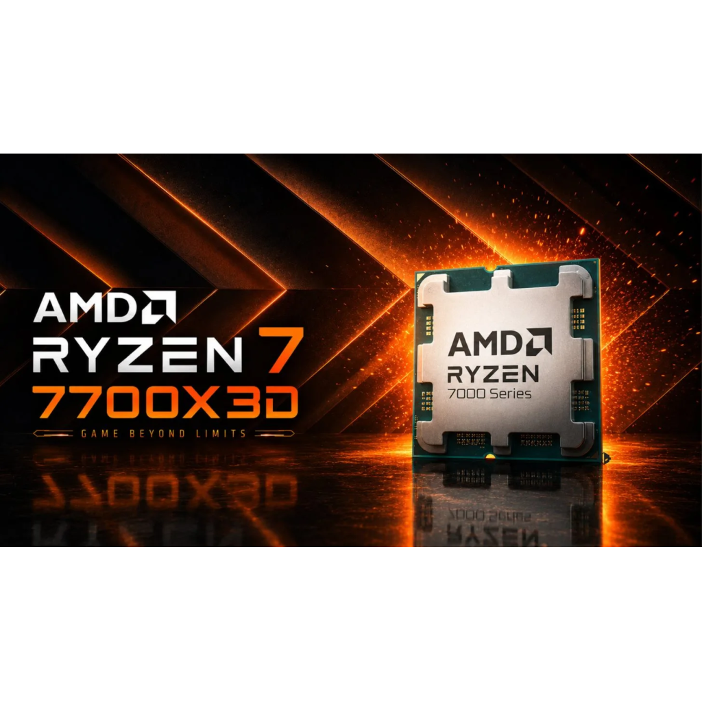 AMD RYZEN 7 7700X3D 8 Core, 4,00-4.50GHz, 104Mb Cache, 120W, AM5 Soket, TRAY, (Dahili Grafik VAR, Fan YOK) TÜRKİYE Distibütör GARANTİLİ