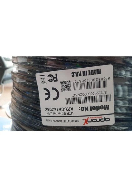 APRONX CAT6 23AWG 305MT OUTDOOR 0.57MM UTP KABLO Siyah