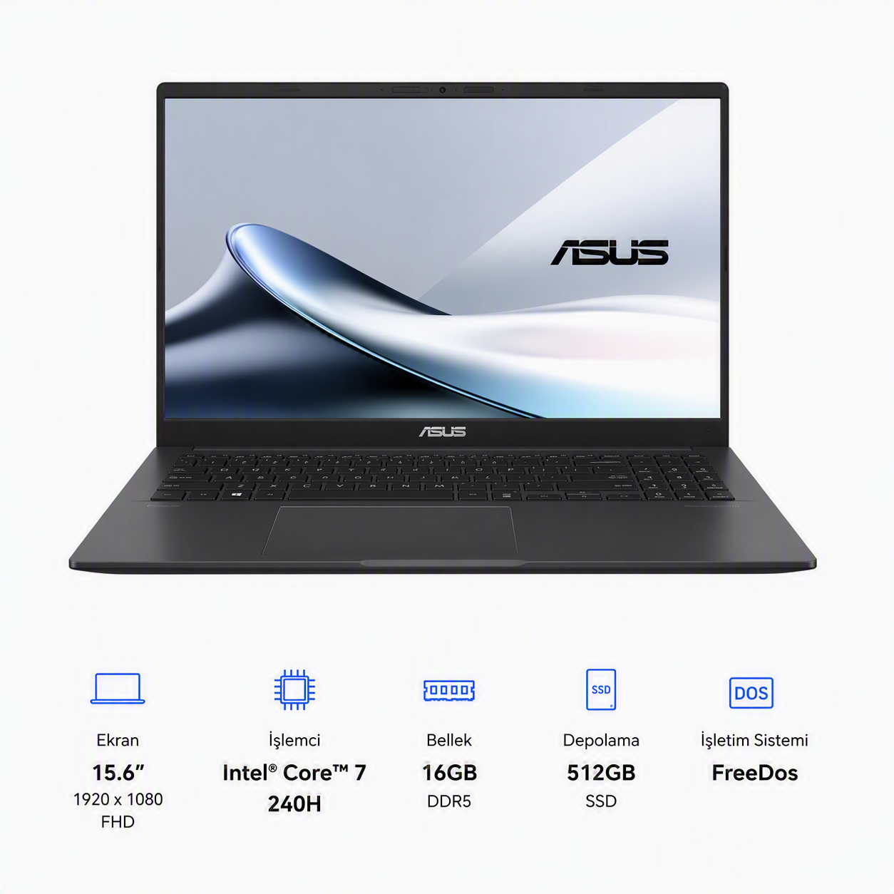ASUS 15.6'', CORE 7 240H, 16GB, 512GB SSD, FreeDos