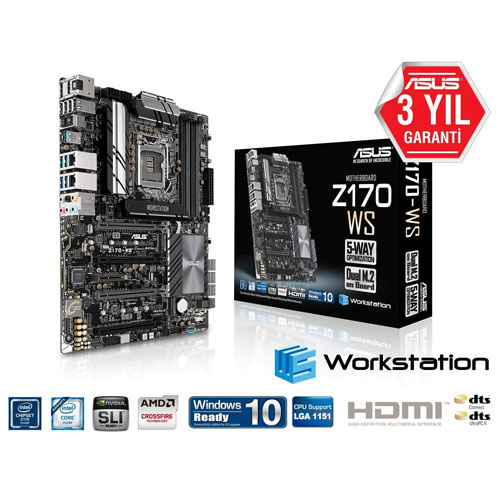 ASUS INTEL Z170-WS DDR4 3300(OC) VGA HDMI GLAN 1151P