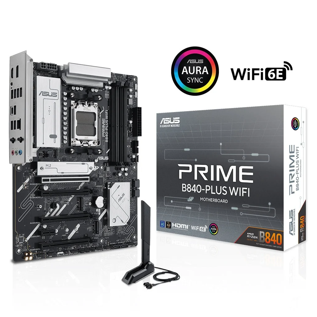 ASUS PRIME B840-PLUS WIFI, 4xDDR5, 3x M.2, HDMI, DP, Type-C, WI-FI 6E, Bluetooth 5.3, AM5 Soket GAMING Anakart