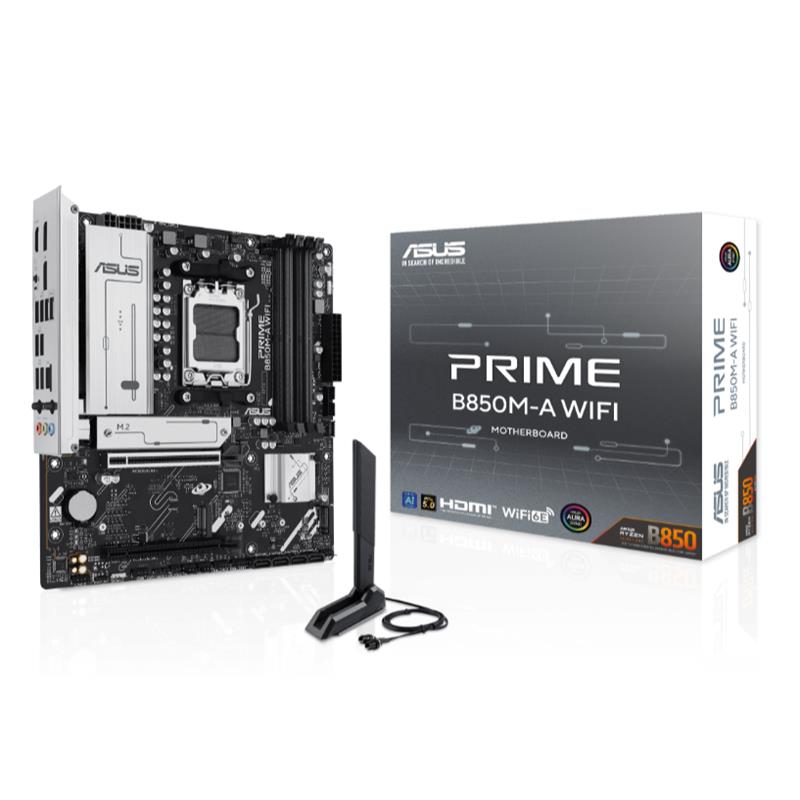 Asus Prıme B850MA Wıfı Ddr5 8000Mt/S 1Xhdmı 2Xdp 3Xm.2 Usb3.2 Matx Am5 (Amd Am5 9000/8000/7000 Seri̇leri̇ İle Uyumlu)
