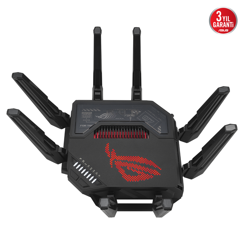ASUS ROG Rapture GT-BE98, BE25000, 24400Mbps, 8xAnten, Four Band, WİFİ 7, AiMesh, AiProtection Pro, GAMING Extendable Router