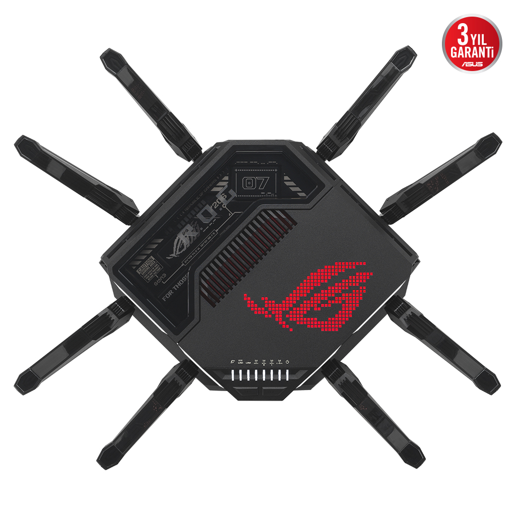 ASUS ROG Rapture GT-BE98, BE25000, 24400Mbps, 8xAnten, Four Band, WİFİ 7, AiMesh, AiProtection Pro, GAMING Extendable Router