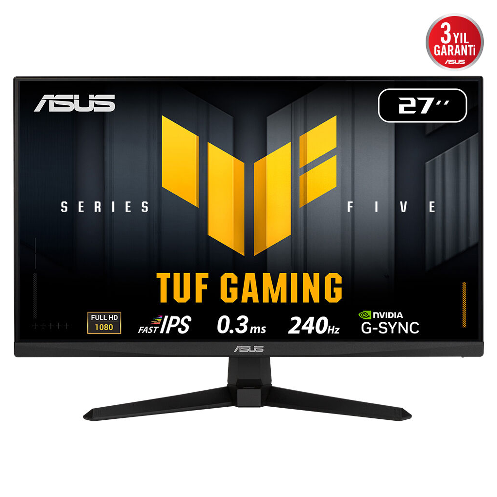 ASUS TUF GAMING VG279QM5A 27&amp;quot; 0.3ms, 240Hz, Full HD, DP, 2xHDMI, Hoparlör, Fast IPS LED, ELMB Sync Premium, GAMING Monitör