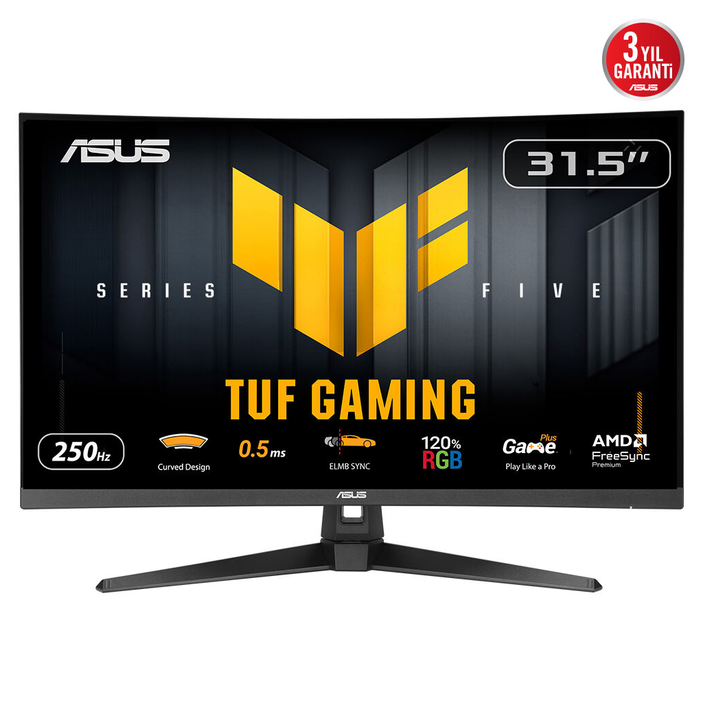ASUS TUF GAMING VG32VQM5B 31,5&amp;quot; 0,5ms, 250Hz, FullHD Curved, DP, 2xHDMI, VA Panel, 1500R, Display Widget Center, GAMING Monitör