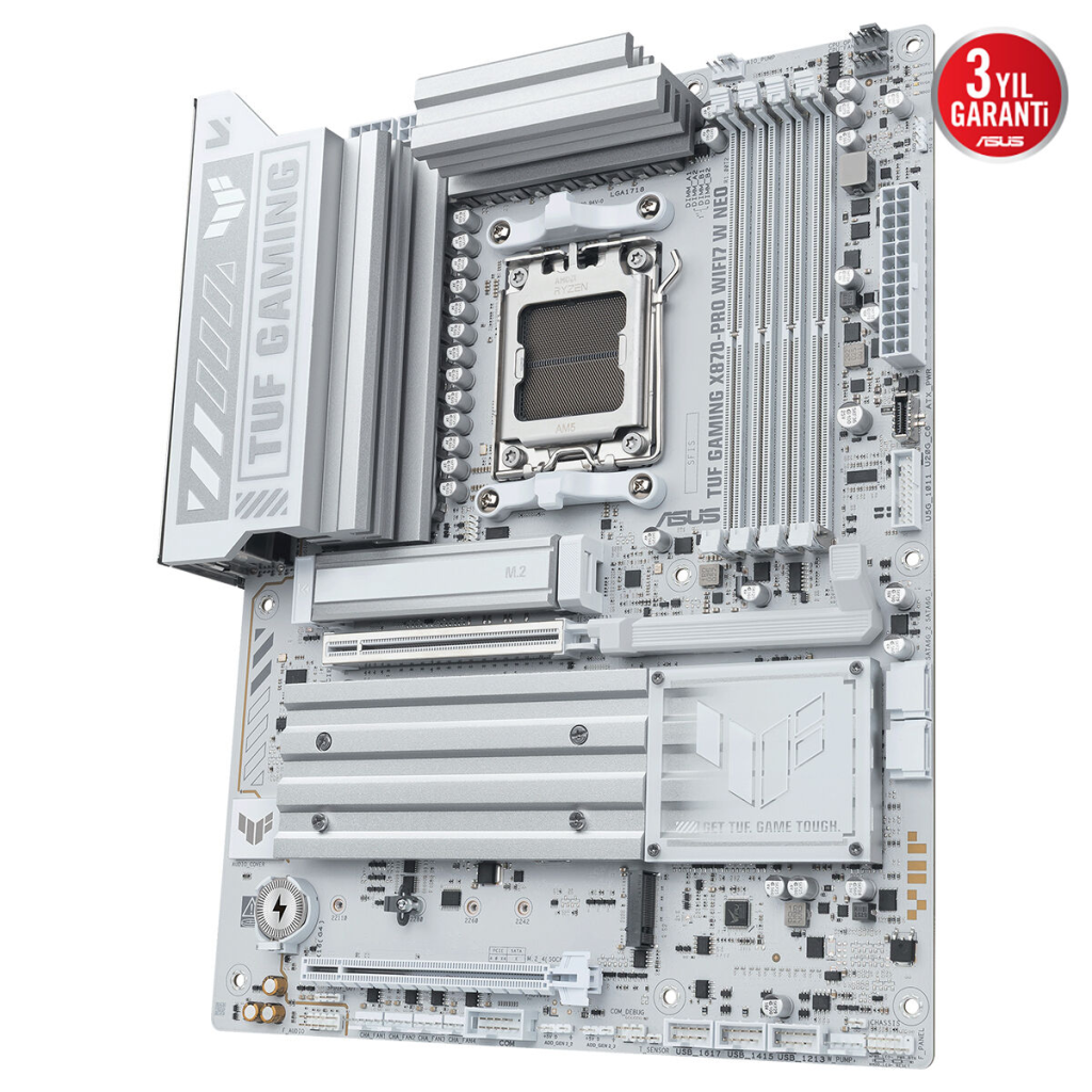 ASUS TUF GAMING X870-PRO WIFI7 W NEO, 4xDDR5, 4xM.2, HDMI, DP, Type-C, Wi-Fi 7, Bluetooth v5.4, AM5 Soket GAMING Anakart