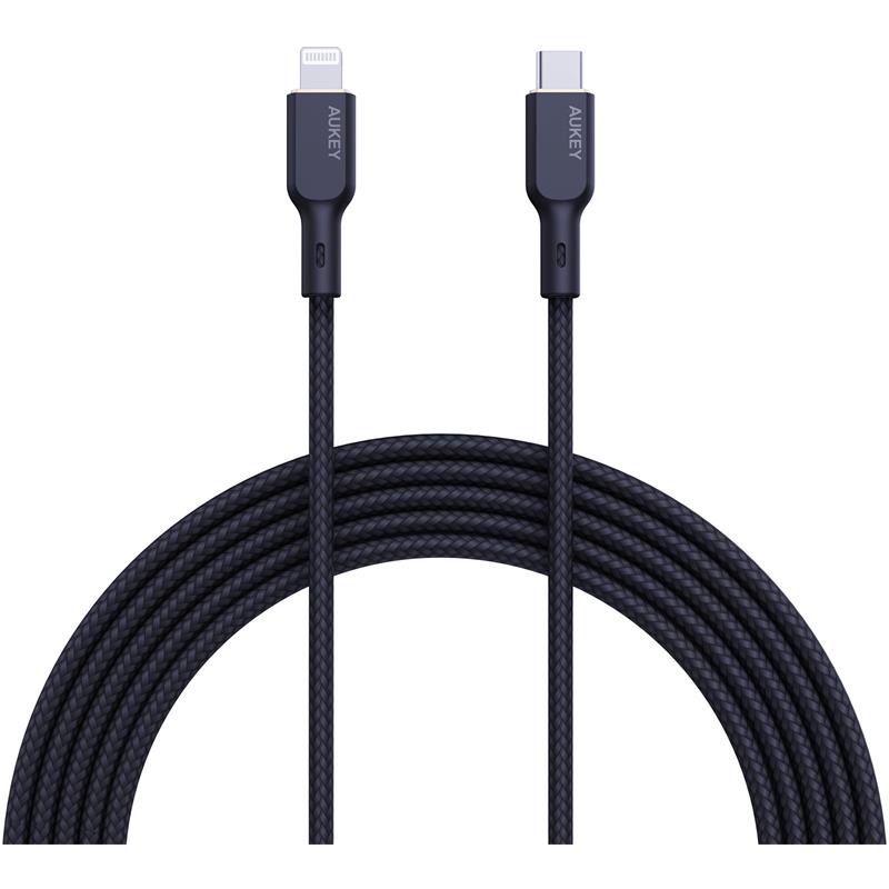 Aukey CbNcl1Bk Naylon Örgülü 3A 480Mbps TypeC Lıghtnıng Kablosu 1.8Mt