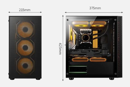 AZTECH SKY LINE AZT302B 600W TEMPERLİ CAM+MESH 4XRGB FAN+USB3.0 GAMING KASA SIYAH