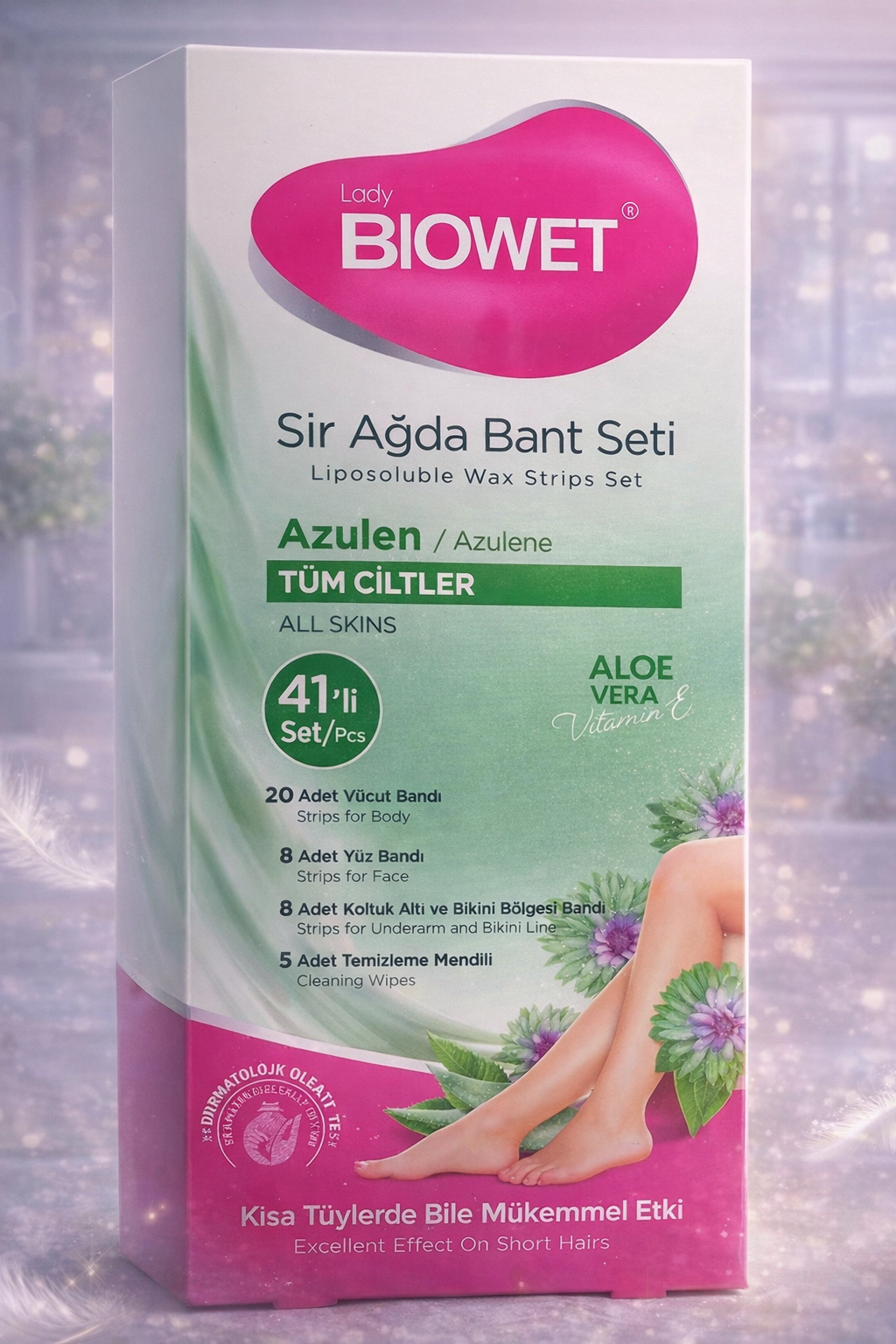 Biowet Sir Ağda Bant Seti Azulen Aloe Vera Tüm Ciltler İçin 41 Parça Kolay Kullanım 1 Paket