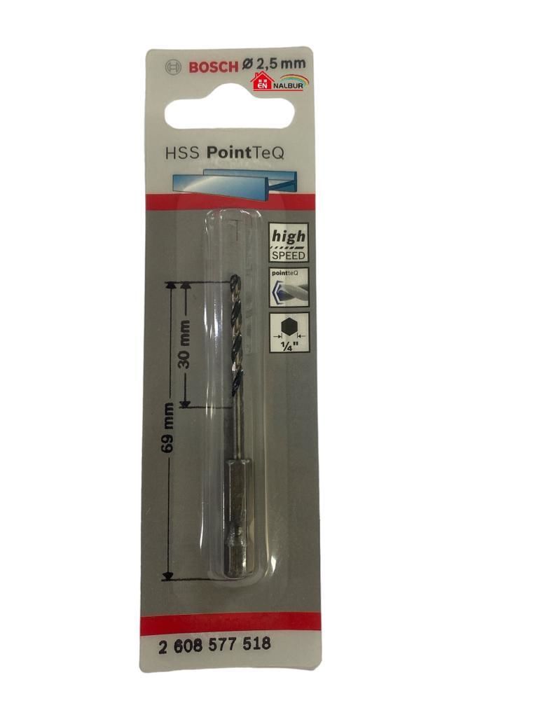 Bosch Pointteq Altıgen Şaftlı Hss Matkap Ucu 2,5 mm