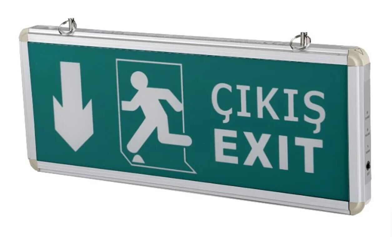 Cata 9167 Ledli Aşağı Ok Exit Çıkış Armatürü 3 Saat Akülü