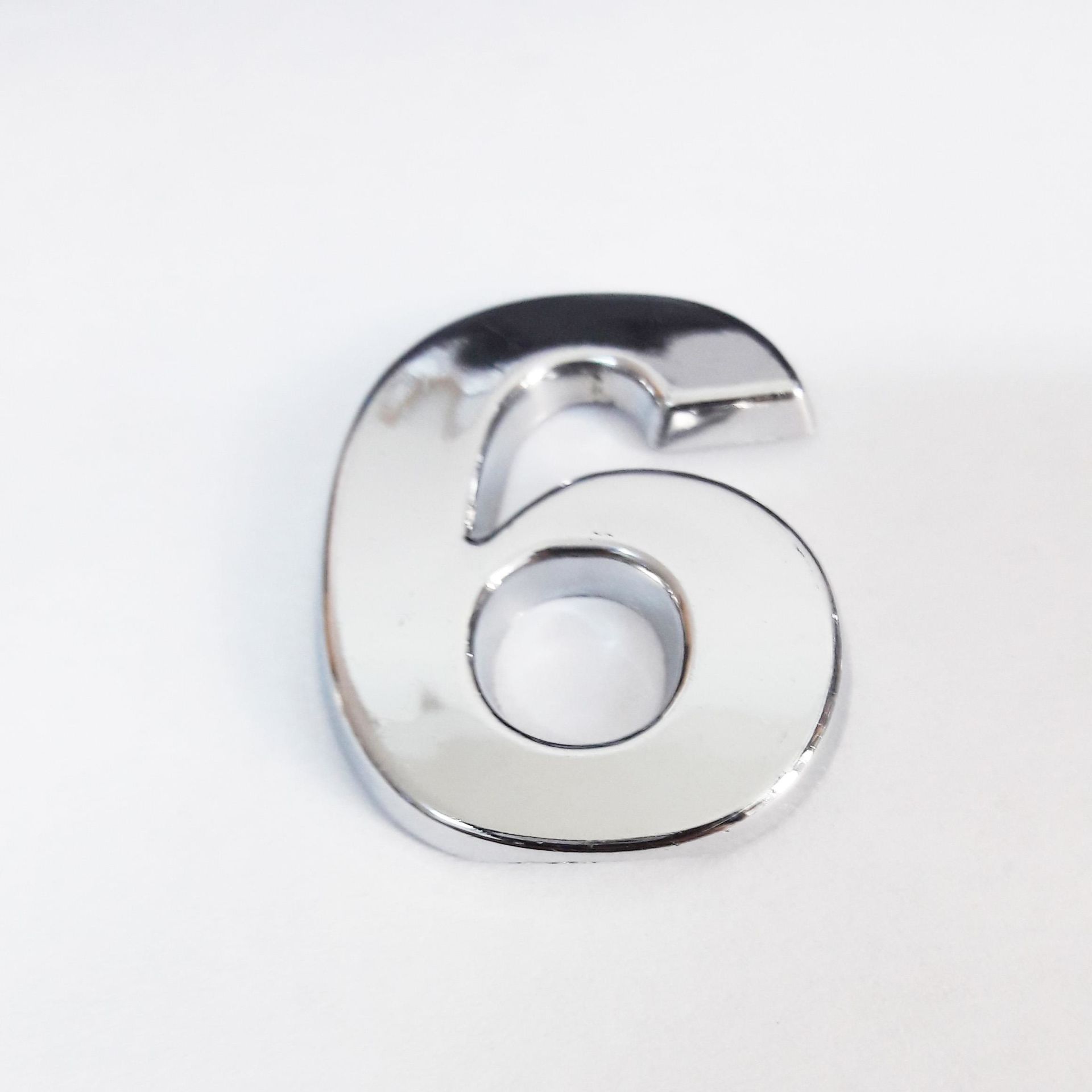 Cemax 6 Rakamı 3,75 Cm Krom Yapışkanlı