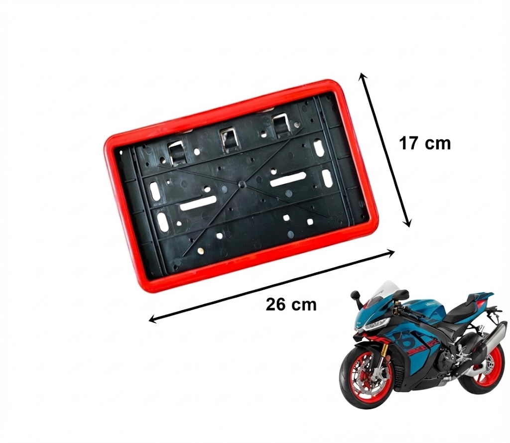 Çerçeveli Dikdörtgen Plakalık Plaka Altlığı Kırmızı 26X17cm 1 Adet