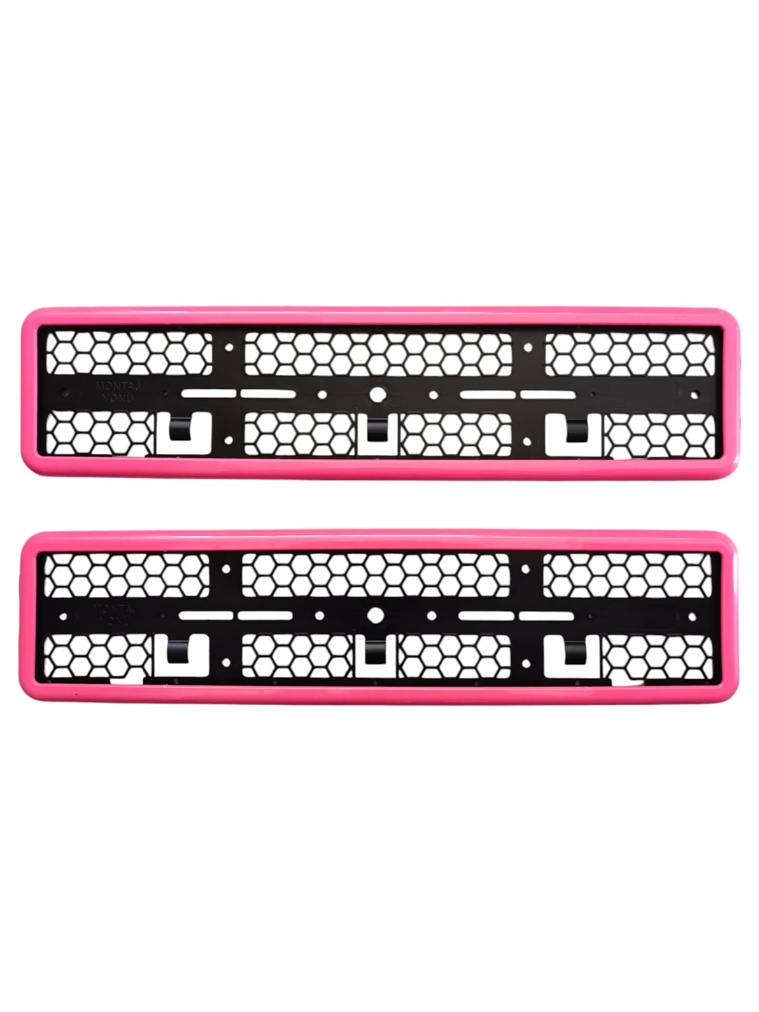 Çerçeveli Plakalık Plaka Altlığı Pembe 2'li