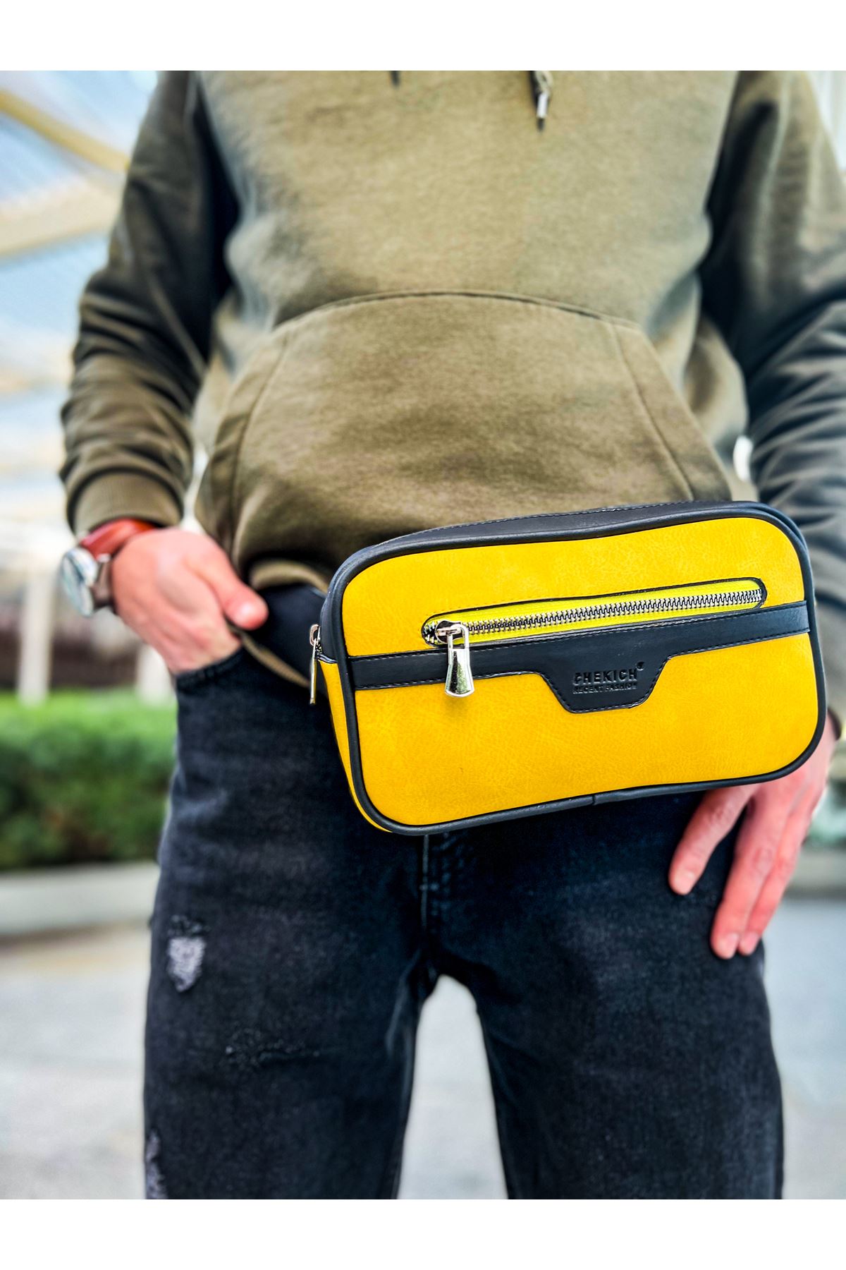 Ch101 Poani Tablet Erkek Çanta Sıyah Sarı
