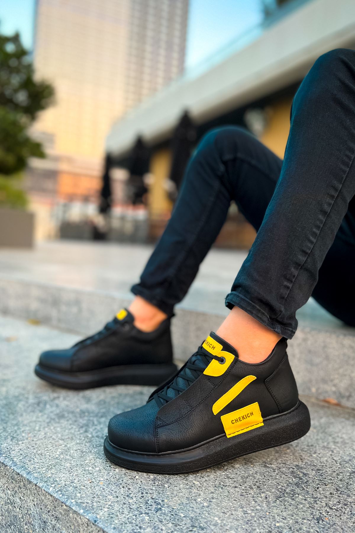 CH131 - GST Frogner Erkek Bot SIYAH - SARI