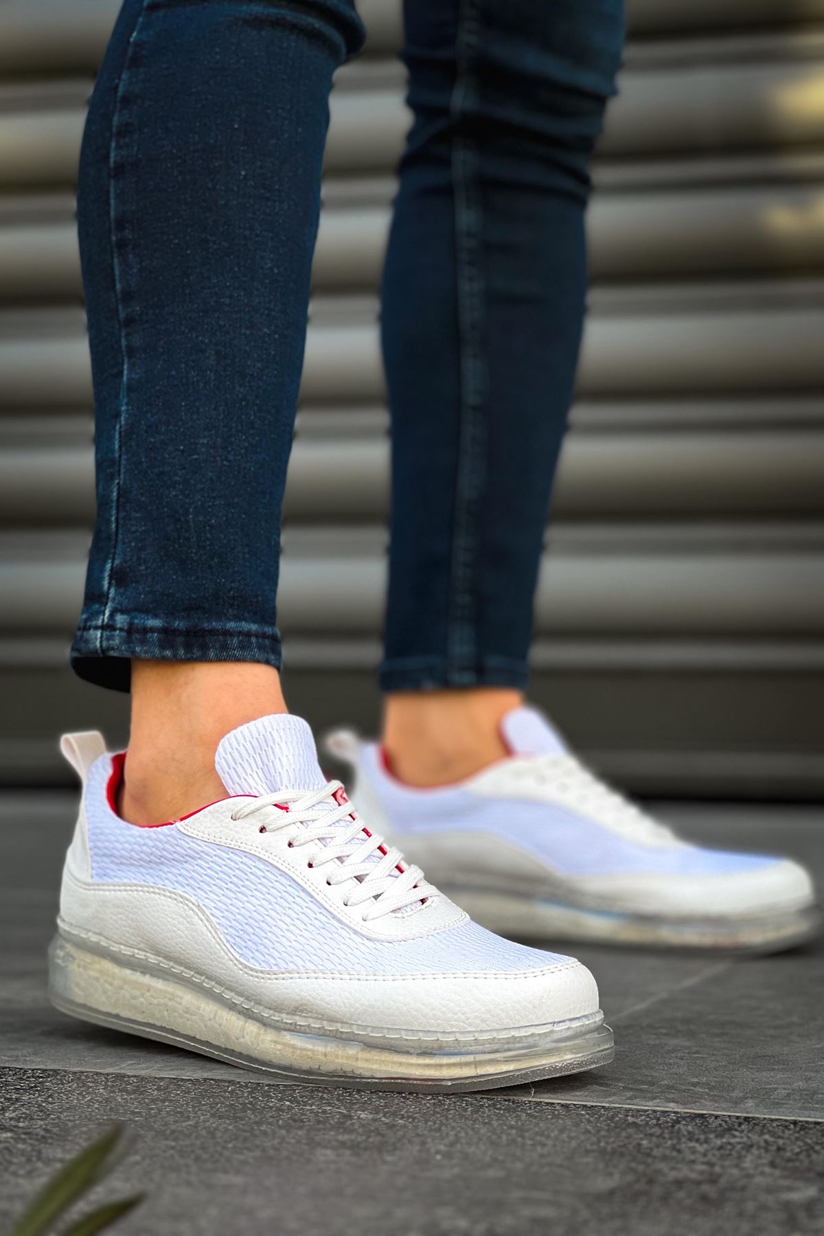 CH181 - RRT İpekyol Erkek Ayakkabı BEYAZ / KIRMIZI