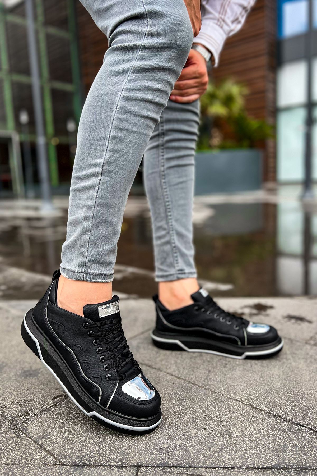 CH183 - CST Jet Setter Mirror Erkek Ayakkabı SIYAH/GUMUS