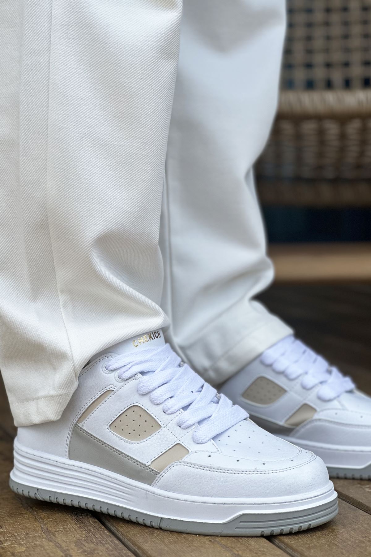 CH2410 - CBT Avax Erkek Spor Ayakkabı BEYAZ / BEJ