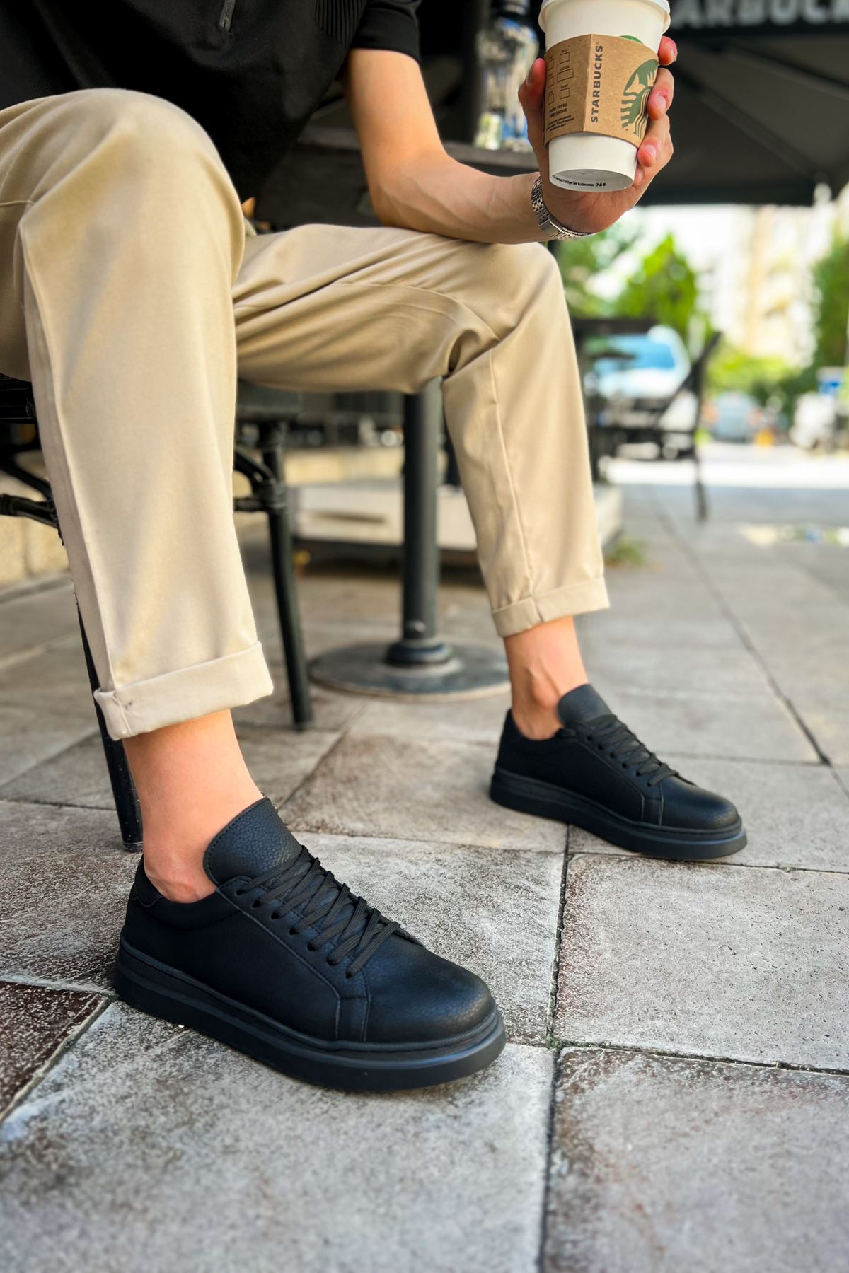 CH979 - Santoni CRT Spor Erkek Ayakkabı SIYAH