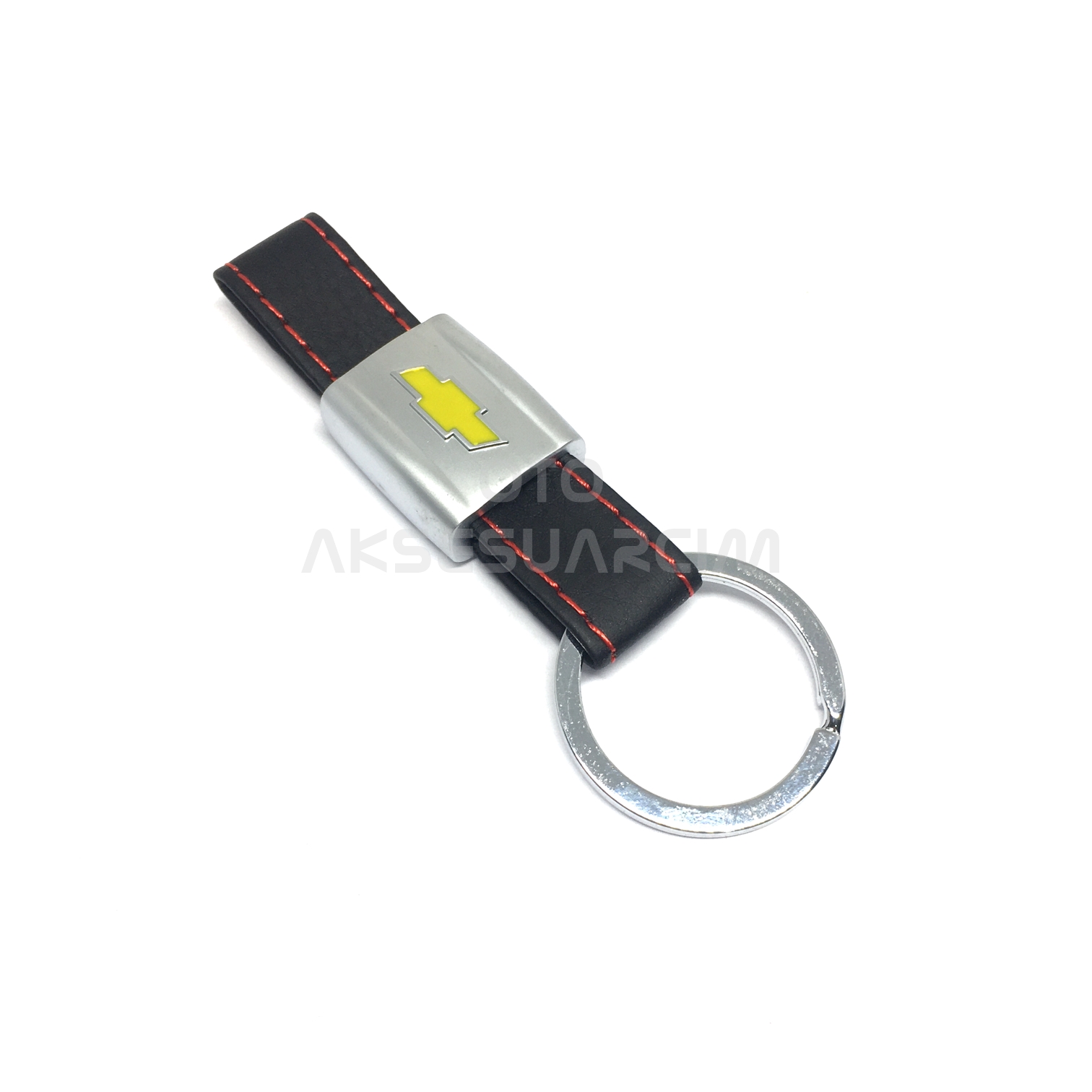 Chevrolet Derili Ortası Metal Oto Anahtarlık Siyah Krom