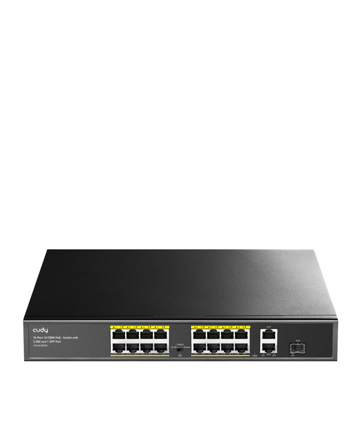 CUDY 16Port 10/100 PoE+2GB Up200W Switch