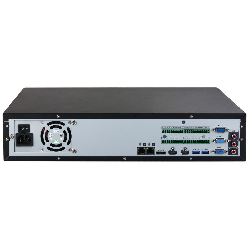 DAHUA NVR5864-EI2, 64Kanal, 32Mpix, H265+, 8 HDD Desteği, 1080P Kayıt, 448Mbps Bant Genişliği, 2 Port GigaBit Lan, RAID 0/15/6/10, NVR