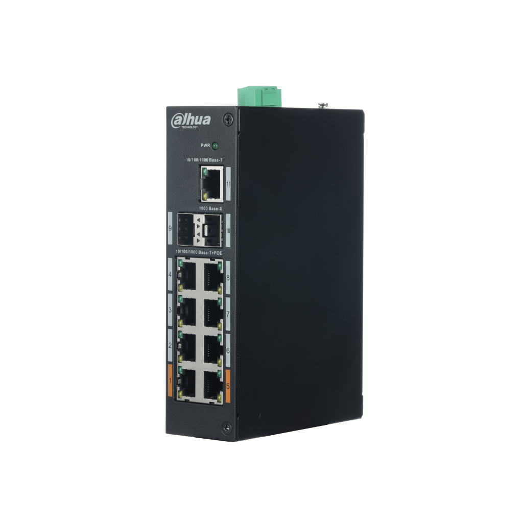 DAHUA PFS3211-8GT-120, 8 Port, Gigabit, PoE 120W, 1 Port GigaBit Uplink, 2 Port GigaBit SFP, Yönetilemez, Rack Mount Switch