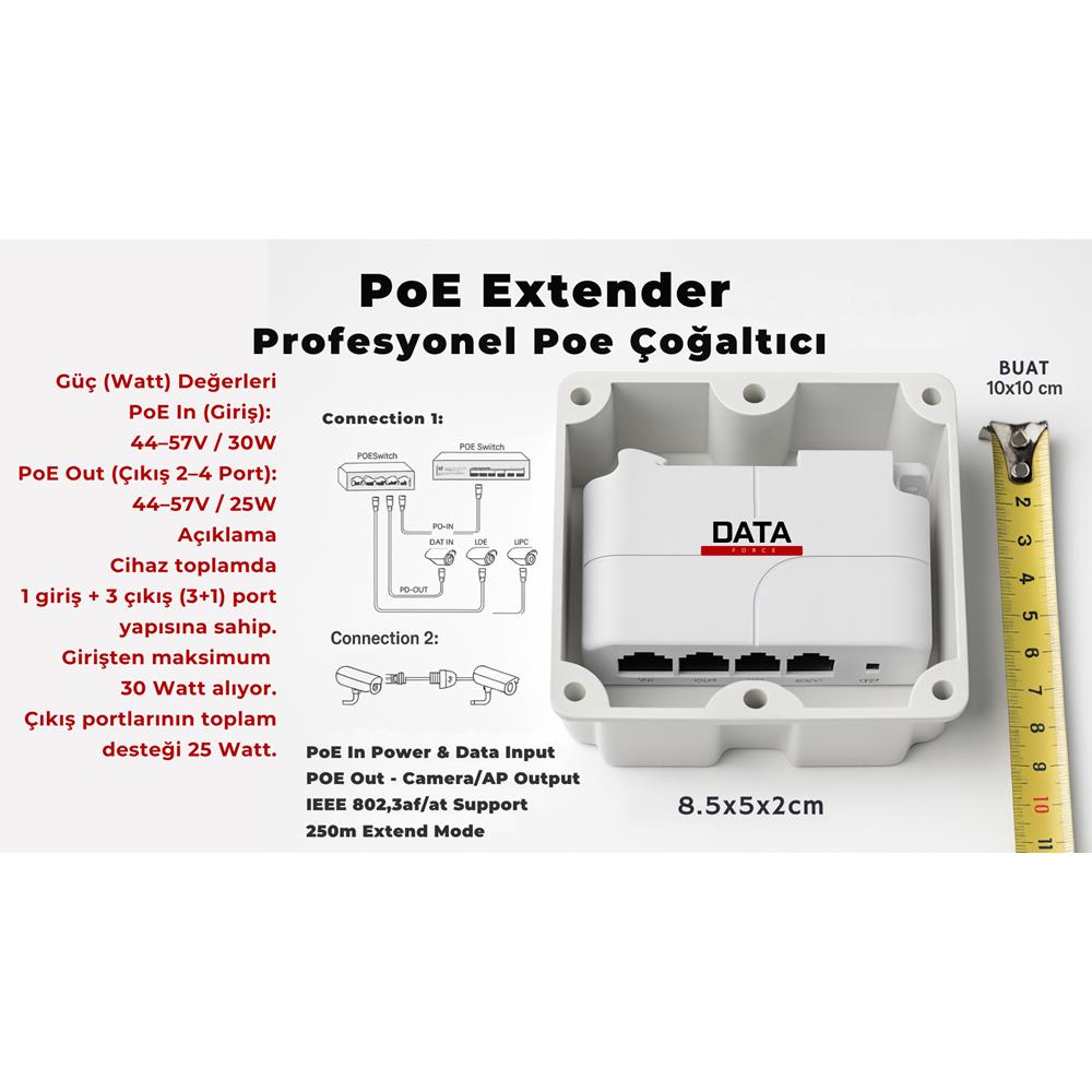 DATAFORCE 3+1 10/100 POE EXTENDER