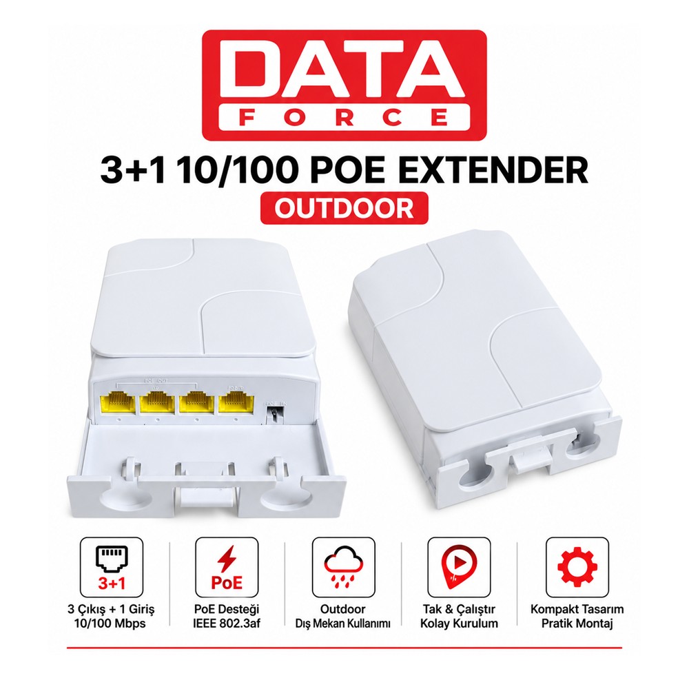 DATAFORCE 3+1 10/100 POE EXTENDER OUTDOOR