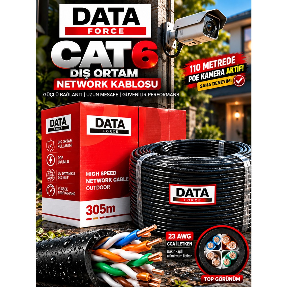 DATAFORCE CAT6 23 AWG 0,57MM 305M OUTDOOR