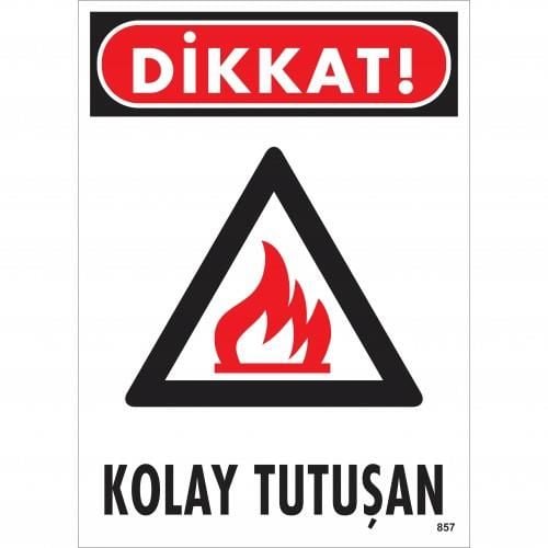 Dikkat Kolay Tutuşan Uyarı Levhası 25X35 Kod:857