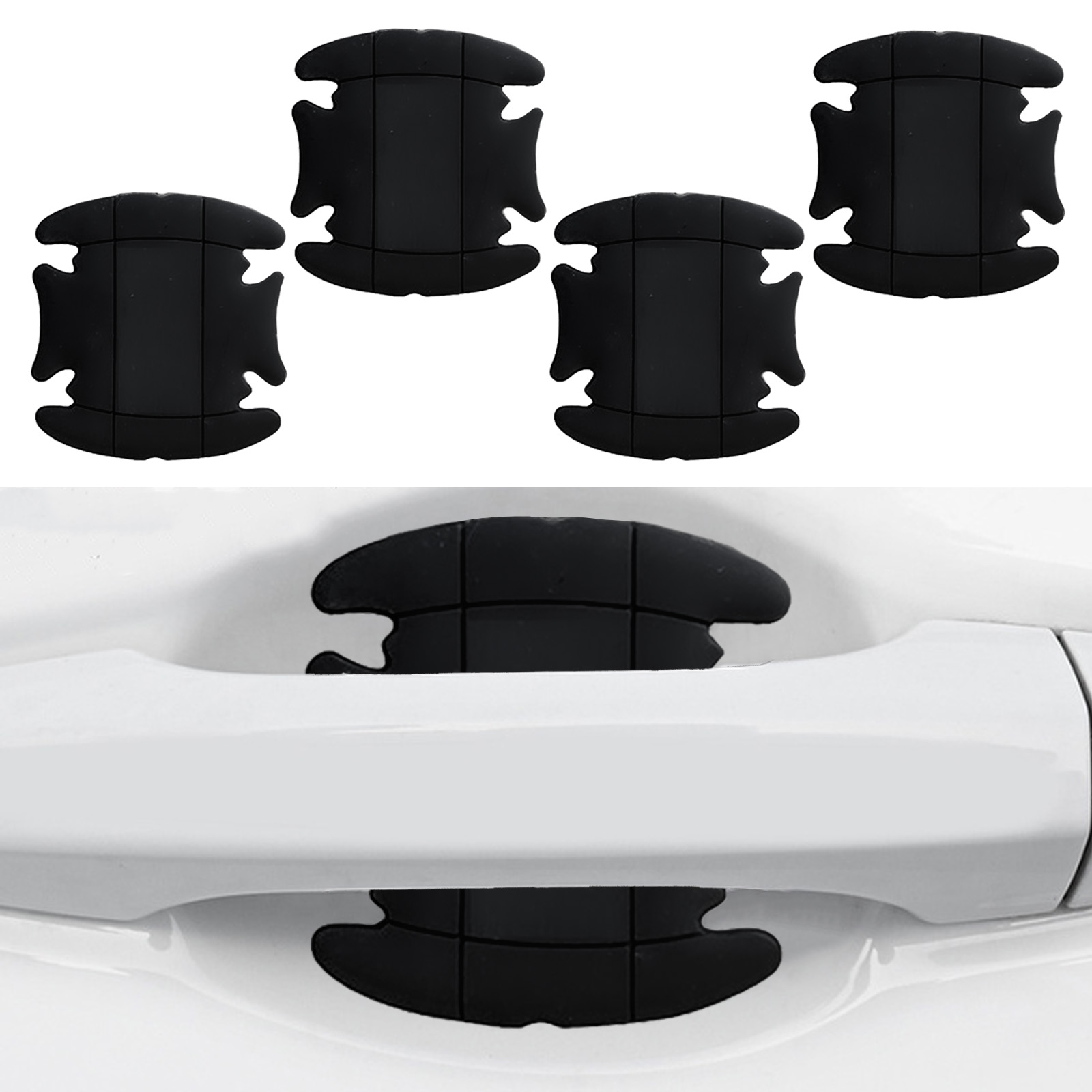 Dış Kapı Kolu Koruma Bandı Silikon 4 Parça Siyah