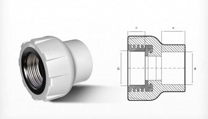 Ege Yıldız Pprc 40X1 1/4 Dişi Adaptör Gri