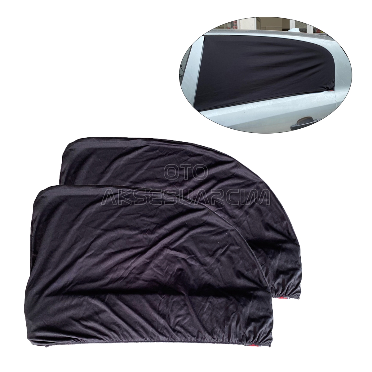 Elastik Oto Yan Cam Bebek Güneşlik Araba Perdesi Sedan Uyumlu 2'li