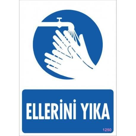 Ellerini Yıka Uyarı Levhası 25X35 Kod:1250
