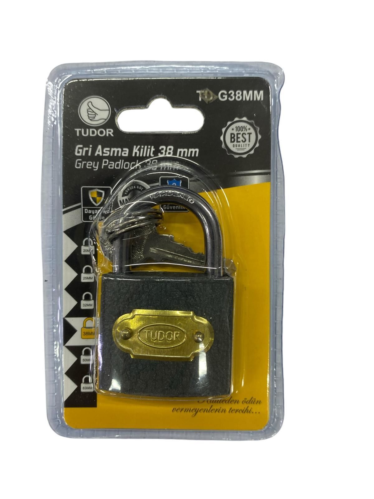 Ennalbur Tudor 38 Mm Kısa Gri Asma Kilit