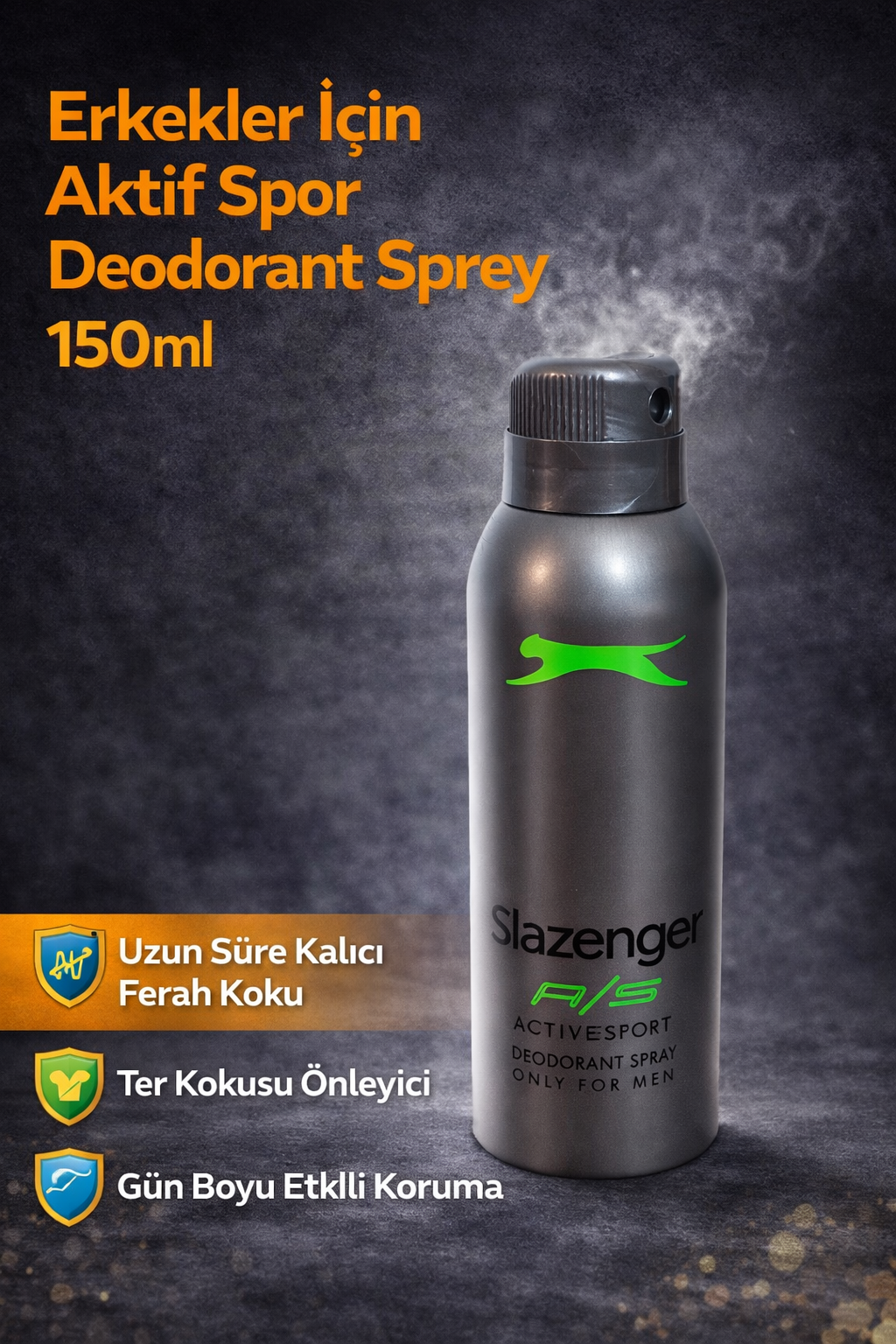 Erkekler İçin Aktif Spor Deodorant Sprey 150 ml Uzun Süre Kalıcı Ferah Koku