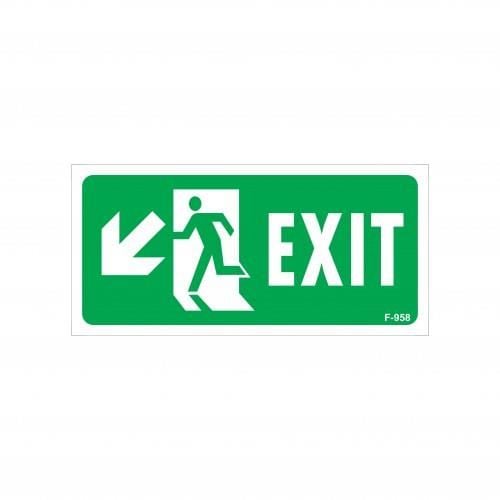 Exit Sol Aşağı Uyarı Levhası 17,5X25 Kod:958