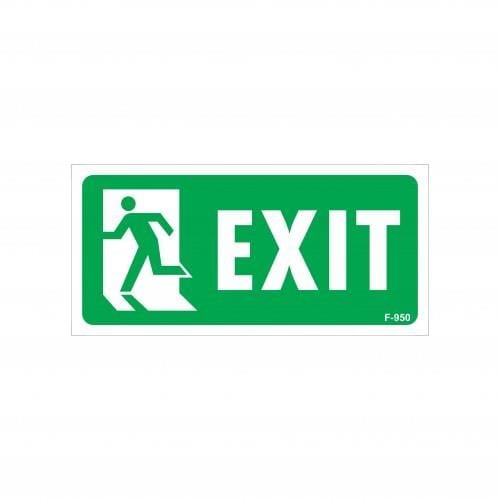 Exit Sol Uyarı Levhası 17,5X25 Kod:950