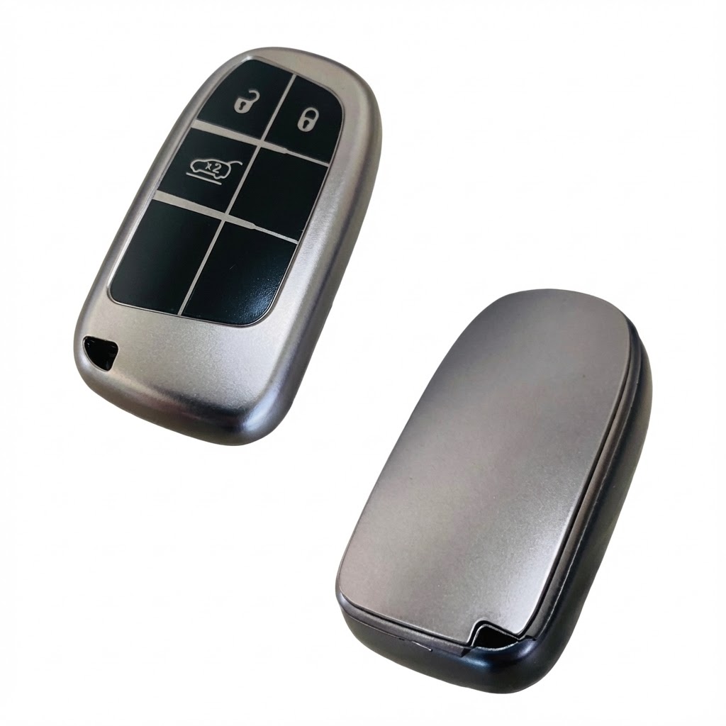 Fiat Egea Cross 500 Jeep Uyumlu Smart 3 Buton Silikon Oto Anahtar Kumanda Kabı Kılıf Gri