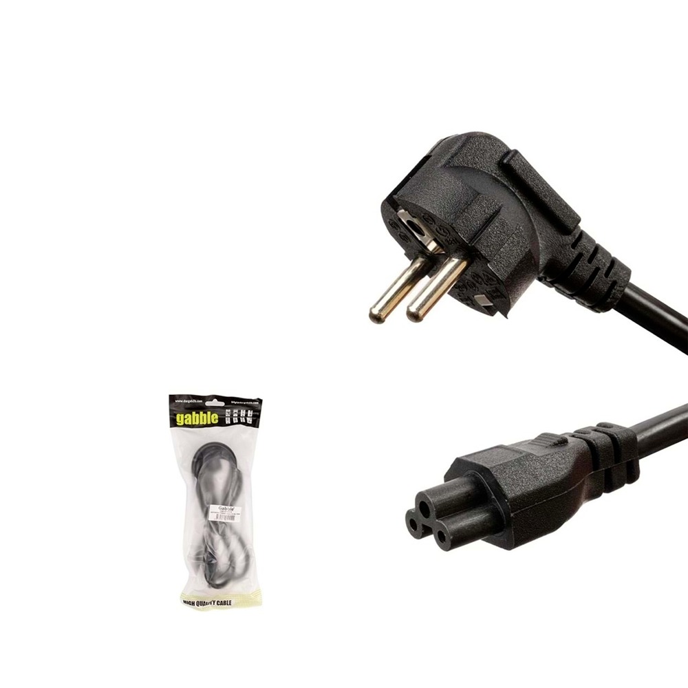 GABBLE GAB-NYK015 Siyah( 1.5 Metre ) 1mm Notebook Power Kablosu